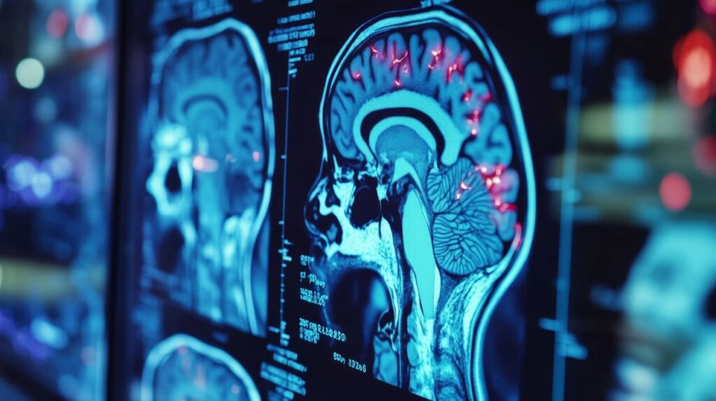 MRT-Gehirnscans mit Kontrastdarstellung bei neurologischer Untersuchung in der Radiologie Duesseldorf