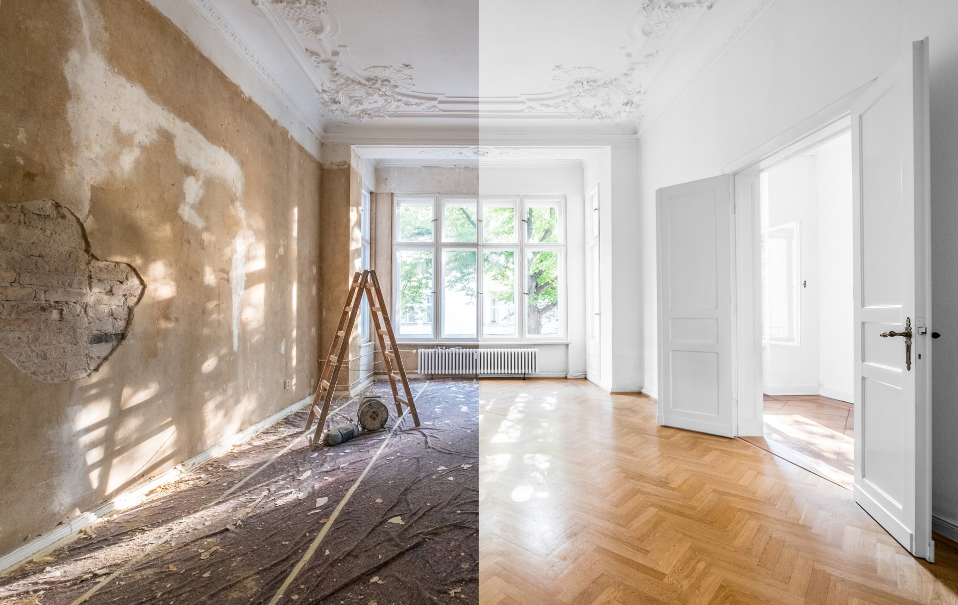 Sanierter Altbau im direkten Vergleich | Dachreinigung