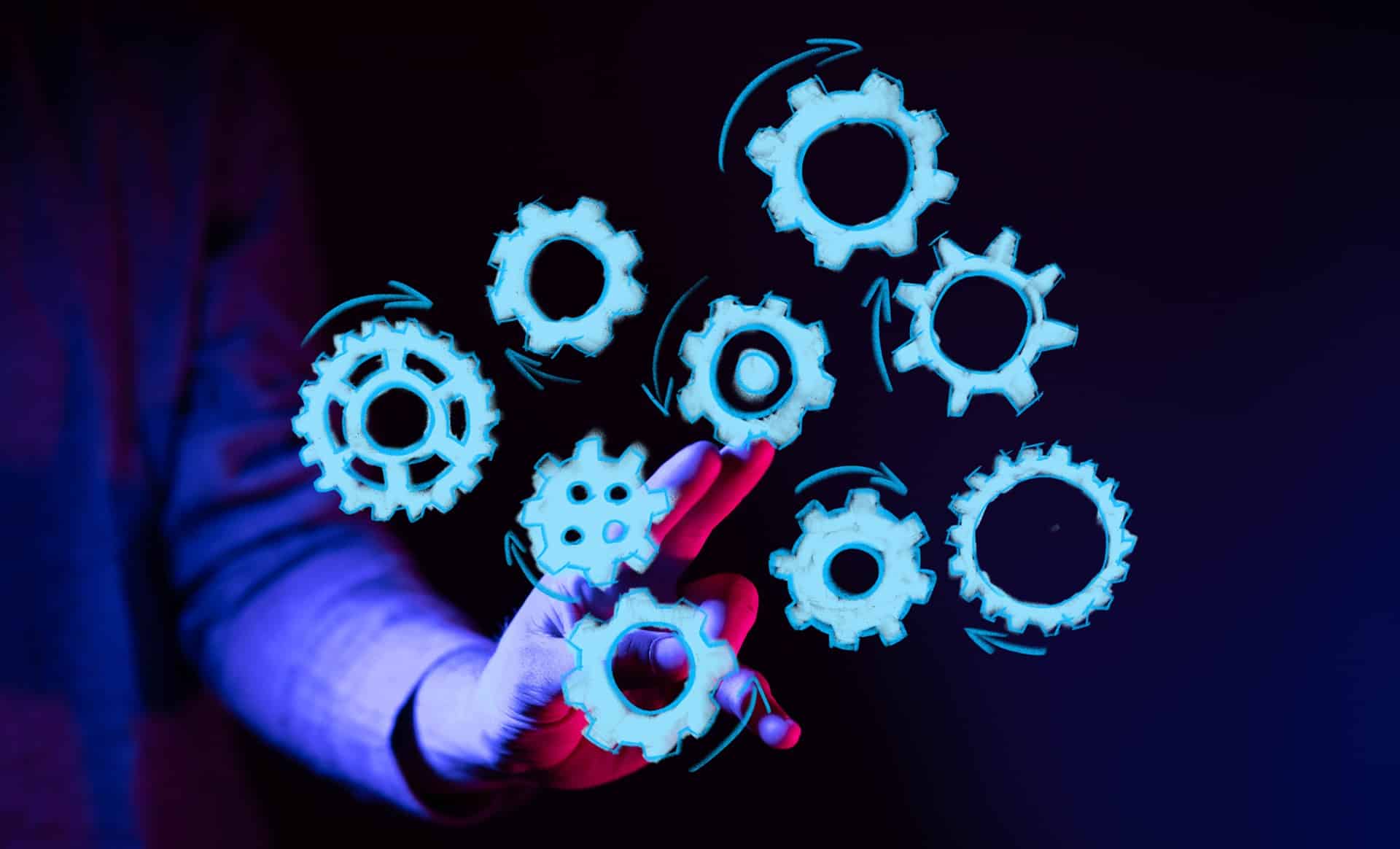 Digitale Zahnräder symbolisieren Prozesse | Photovoltaik Altenburg