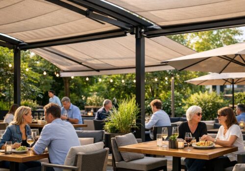 Schattige Gastro-Terrasse gestalten: Trends und Lösungen