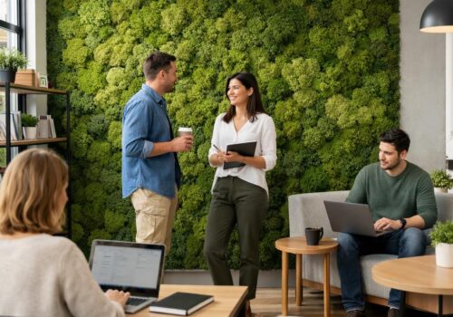 Mooswand im Büro aufstellen: Wirkung und Vorteile